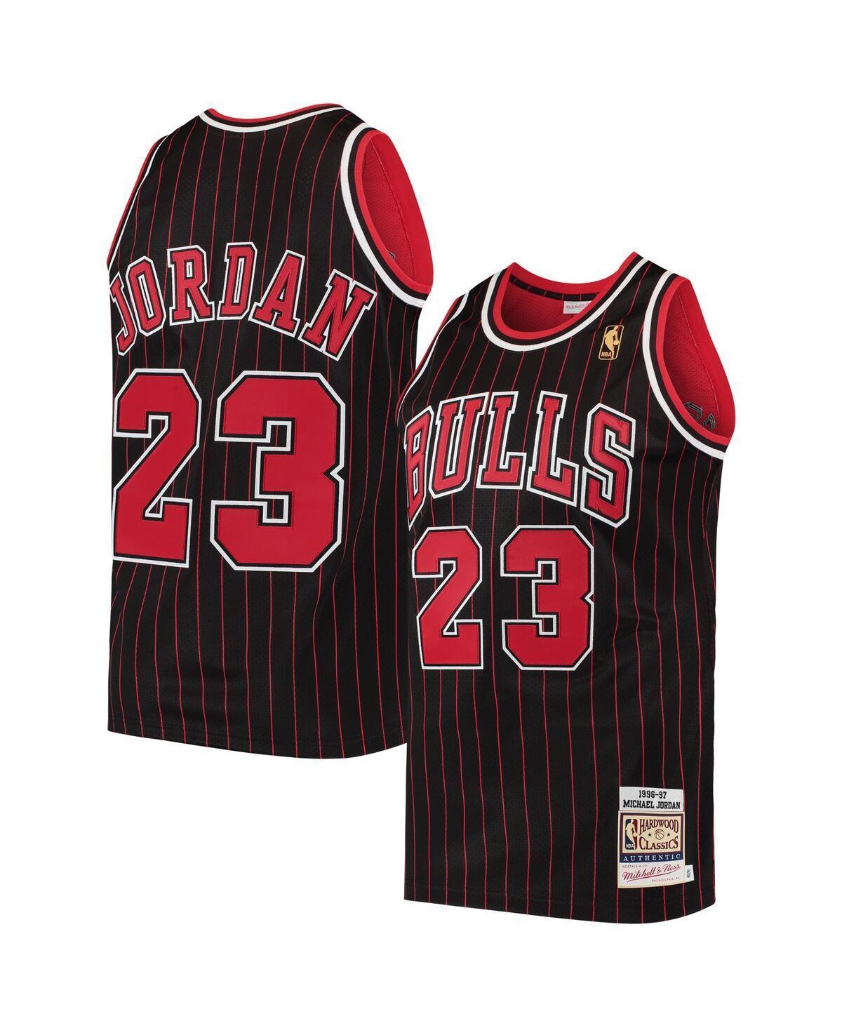 Men's Mitchell & Ness Michael Jordan Black Chicago Bulls 1996 Hardwood Classics Authentic Jersey, Size: 36 Product Image