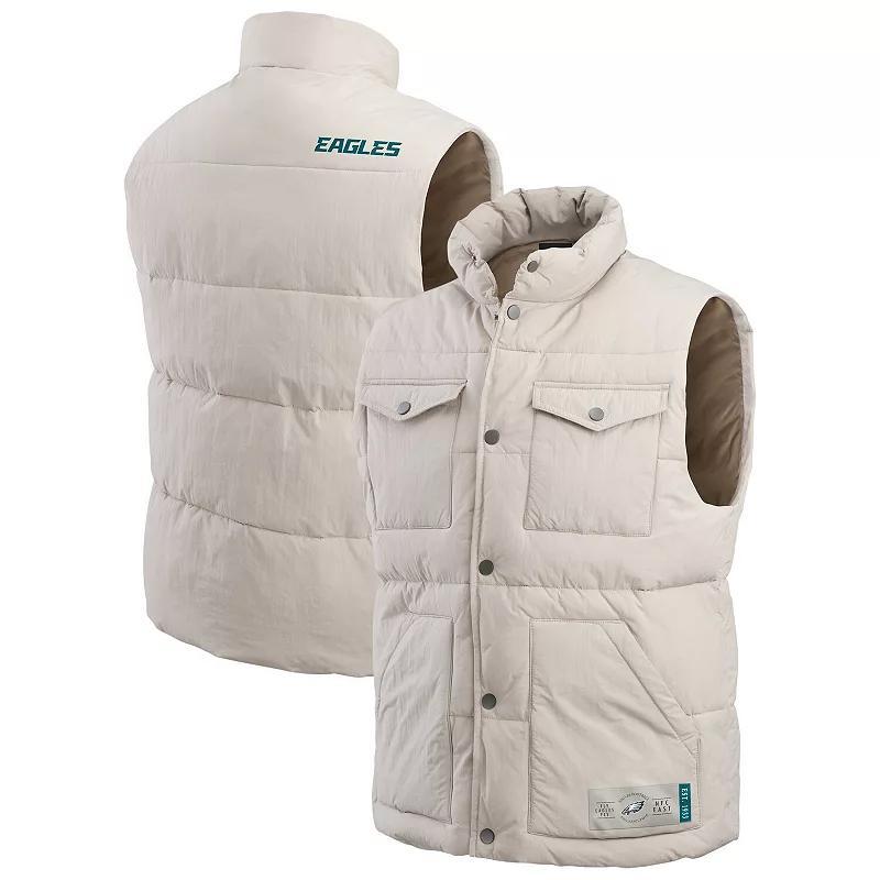 Mens Darius Rucker Collection by Fanatics Cream Las Vegas Raiders Puffer Full-Snap Vest Product Image