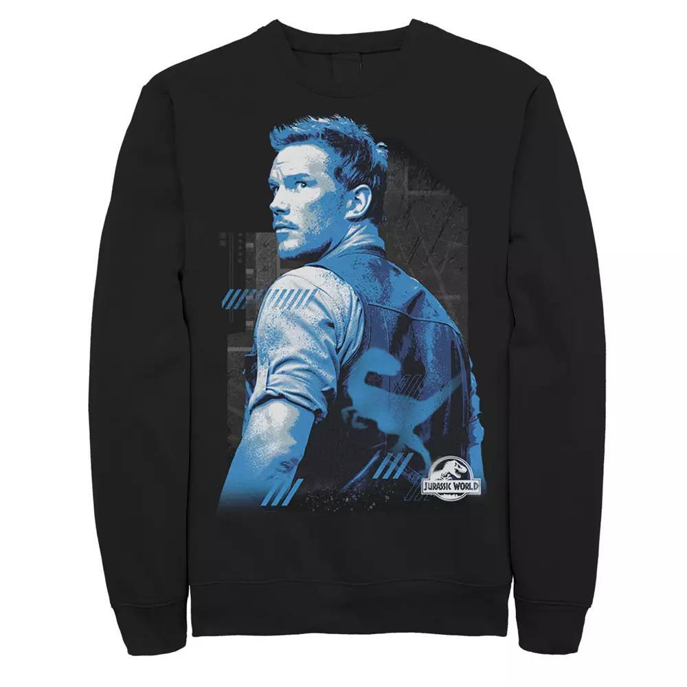 Mens Jurassic World Owen Blue Tone Portrait Sweatshirt Product Image