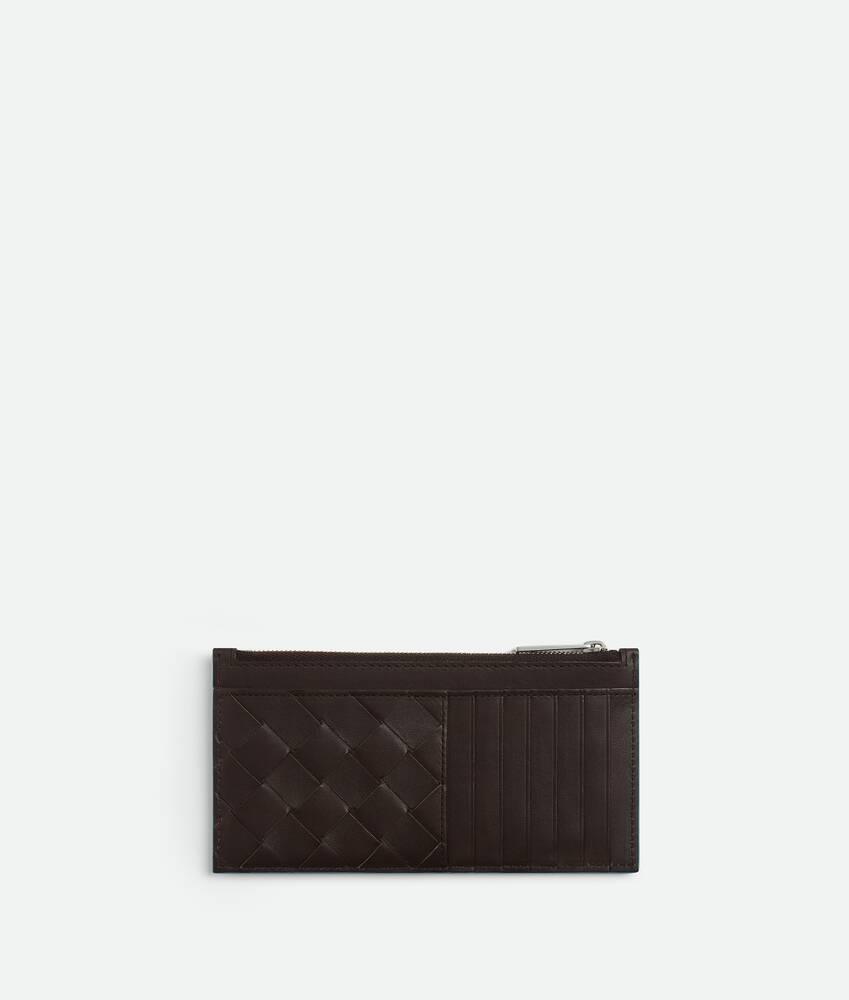 Men's Intrecciato Long Zippered Card Case in Fondant/ice Product Image