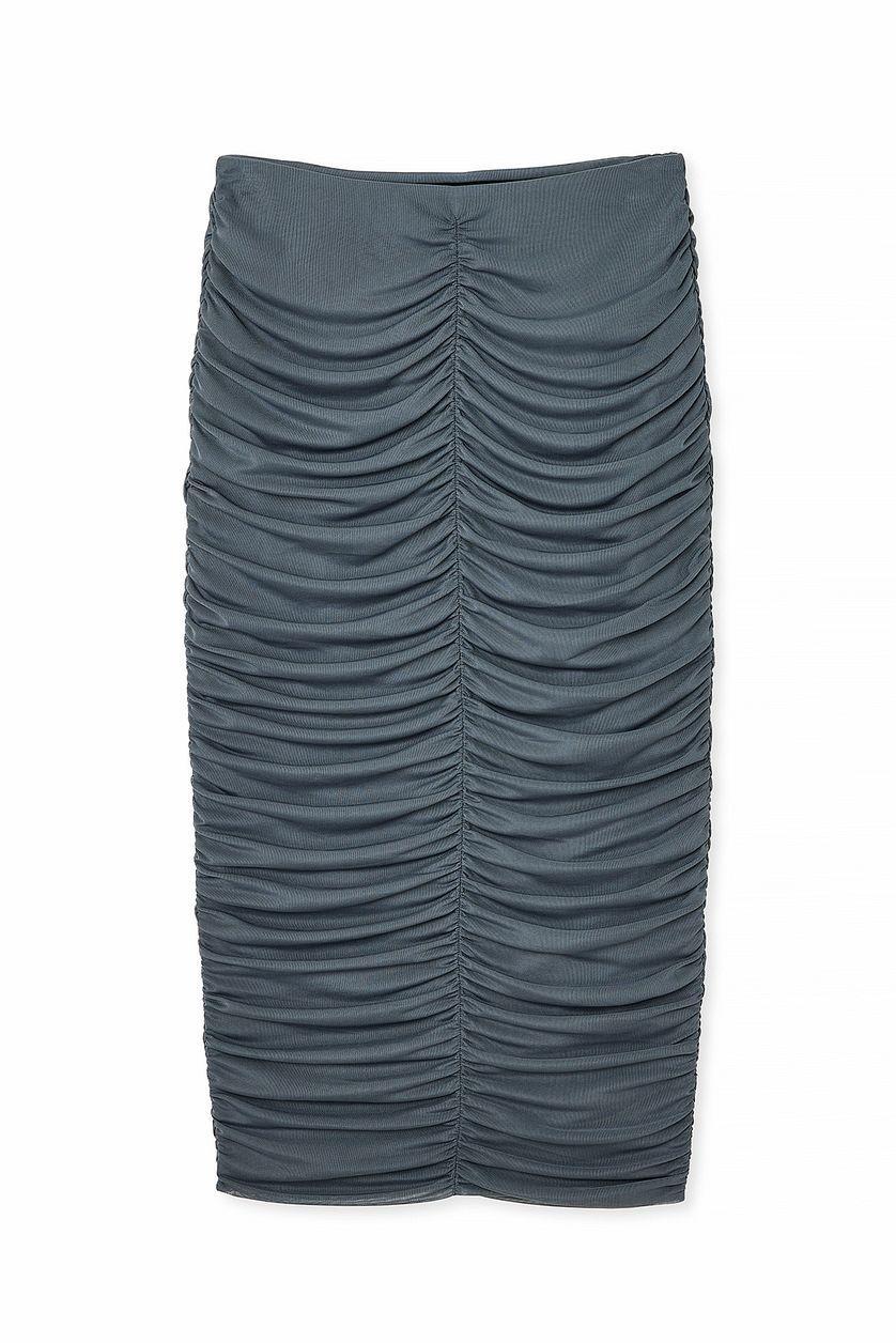 Ruched Mesh Midi Skirt Product Image