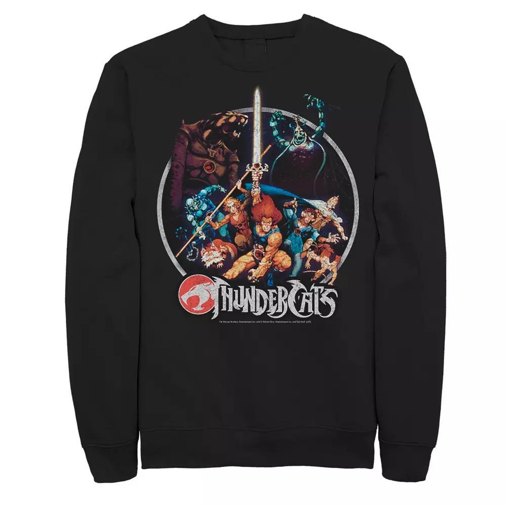 Men's ThunderCats Group Shot Vintage Circle Sweatshirt, Size: Medium, Black Product Image