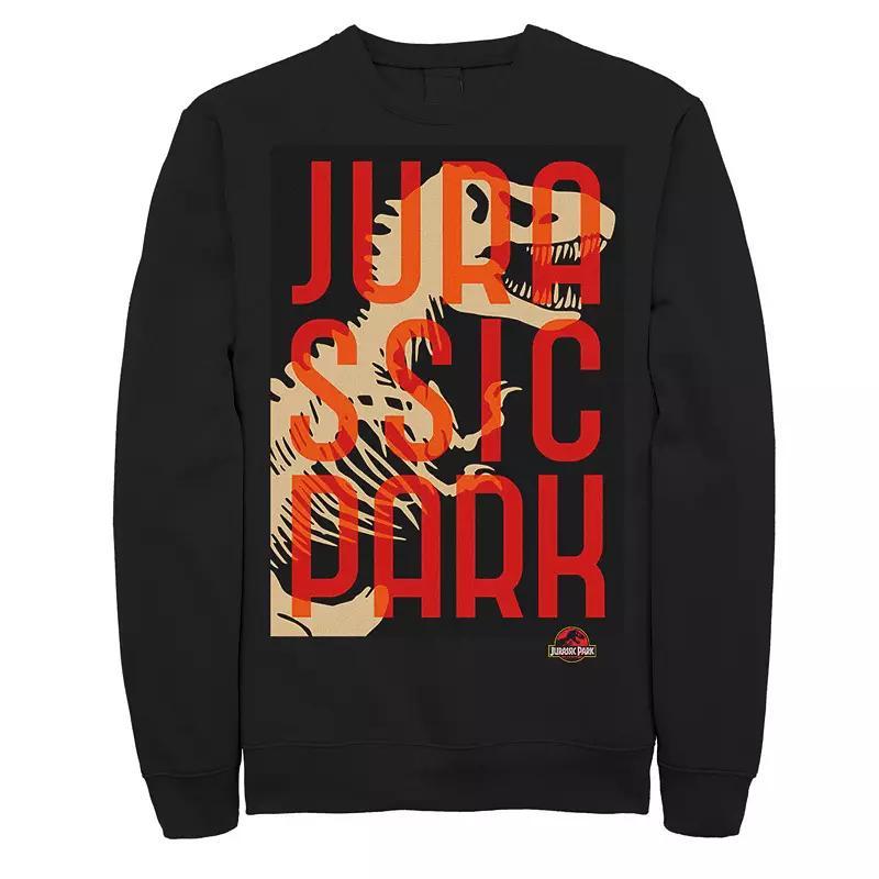 Men's Jurassic Park Split Typography T-Rex Bones Sweatshirt, Size: 3XL, Black Product Image