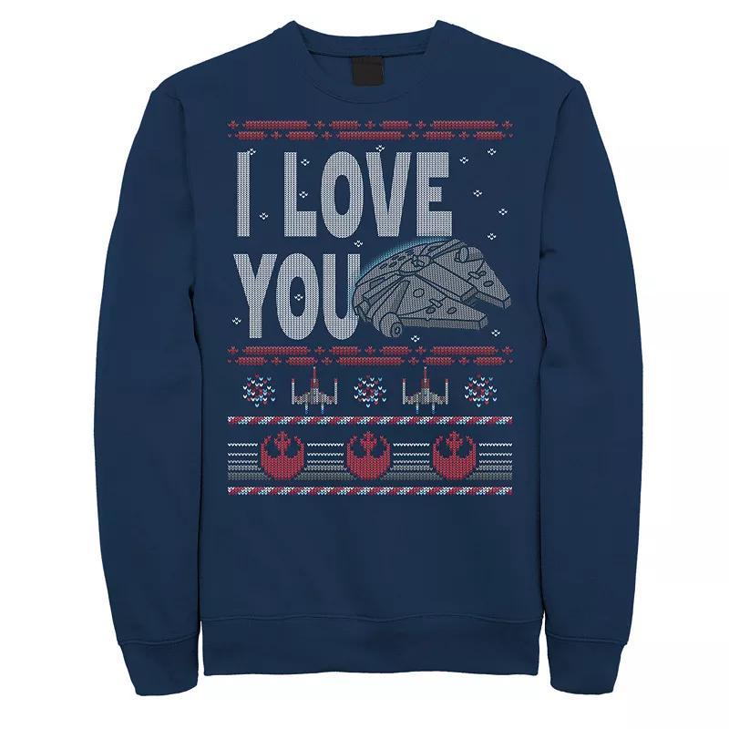 Men's Star Wars Falcon I Love You Ugly Christmas Sweater Sweatshirt,  Product Image