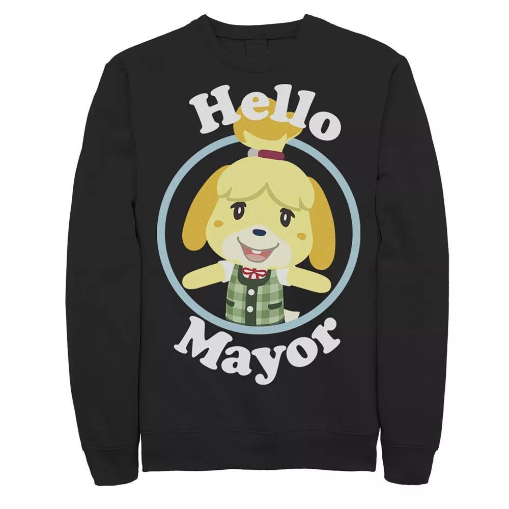 Men's Animal Crossing Isabelle Hello Mayor Portrait Sweatshirt,  Product Image