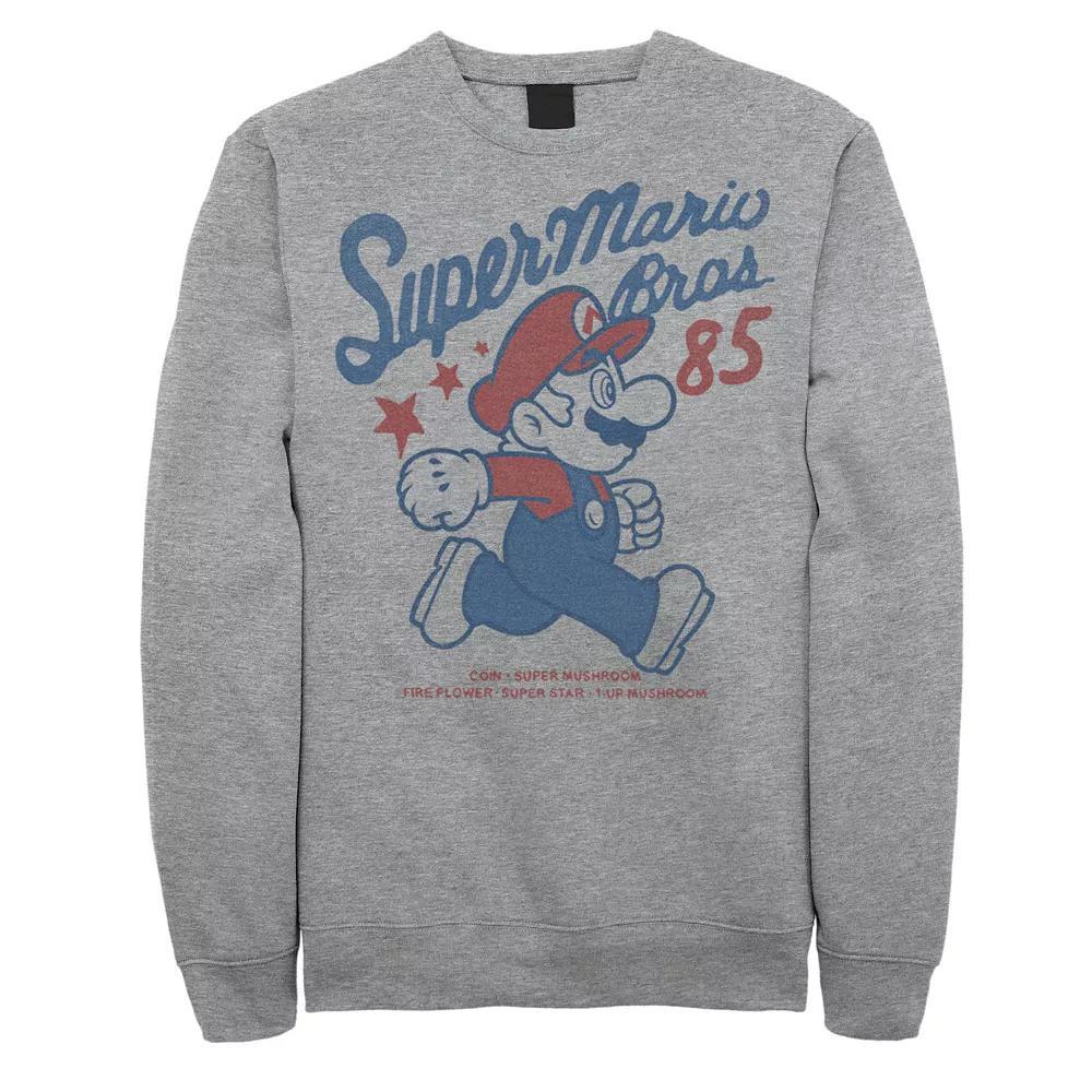 Men's Super Mario Retro Side Profile Portrait Sweatshirt,  Product Image