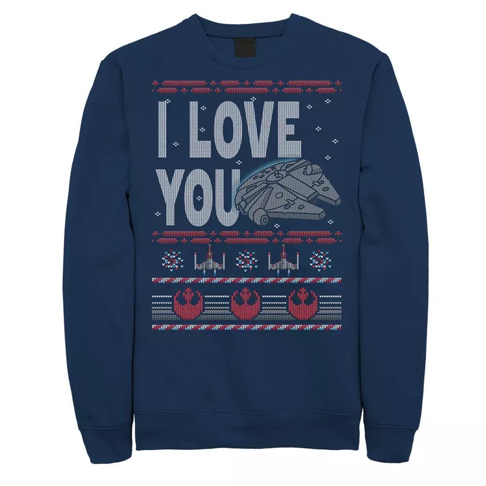Men's Star Wars Falcon I Love You Ugly Christmas Sweater Sweatshirt,  Product Image