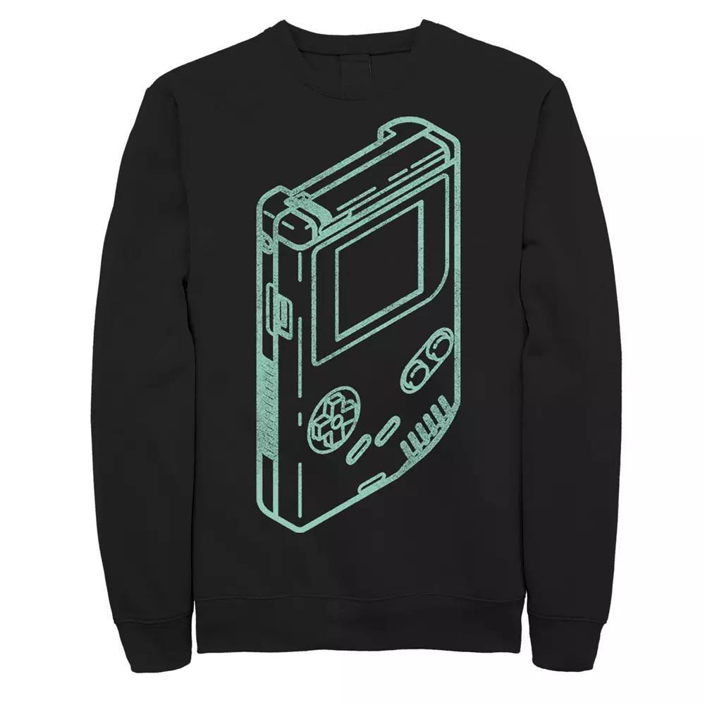 Big & Tall Super Mario Gameboy Line Art Portrait Graphic Fleece Pullover, Men's,  Product Image