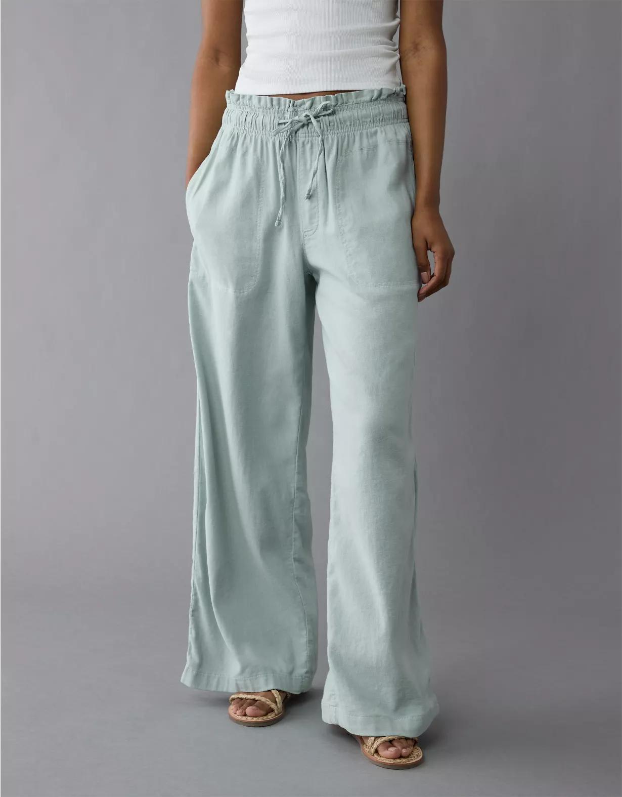 AE Dreamy Drape Linen-Blend Pull-On Pant Product Image