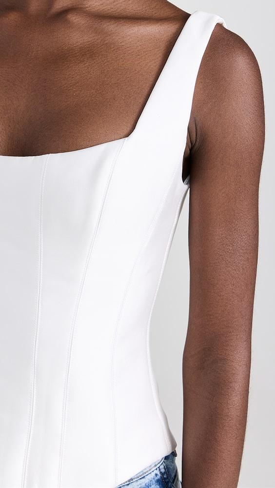 Rozie Corsets Satin Top with Stitching | Shopbop Product Image