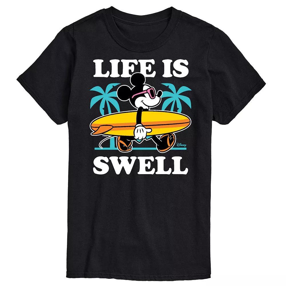 Disney's Mickey Mouse Men's Palm Trees "Life Is Swell" Graphic Tee, Size: XL, Black Product Image