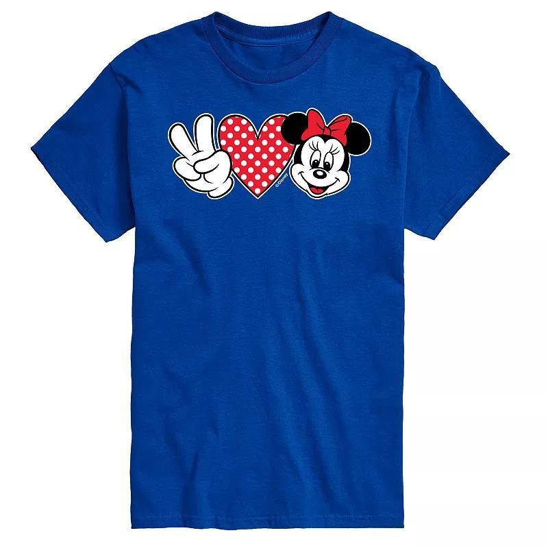 Disney's Minnie Mouse Big & Tall Peace Love Graphic Tee, Men's,  Product Image