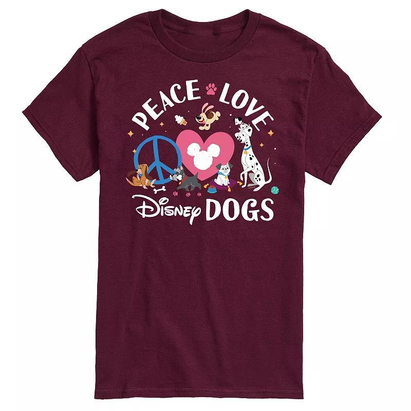 Disneys Mens Peace Love Dogs Graphic Tee Product Image