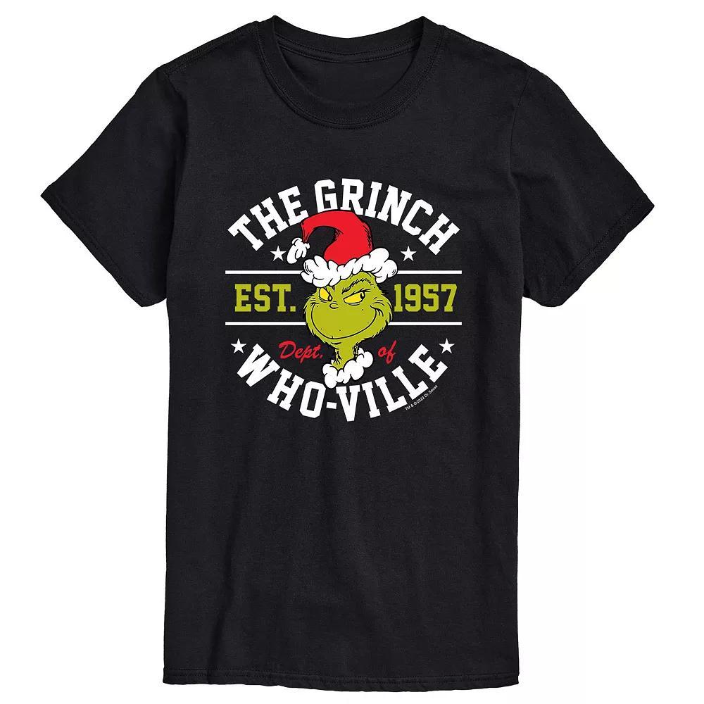Big &amp; Tall Grinch The Dept Of Whoville Tee, Men&#x27;s,  Product Image