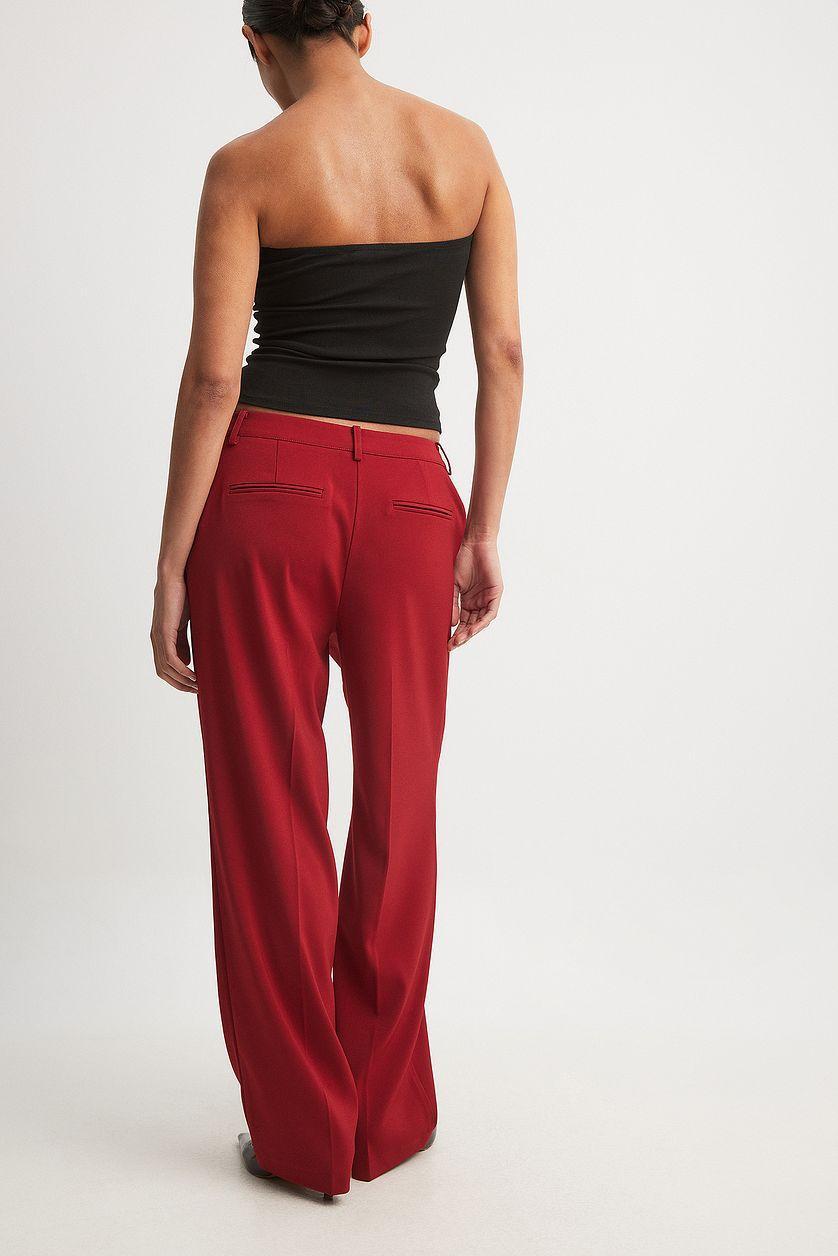Straight Low Waist Suit Pants Product Image
