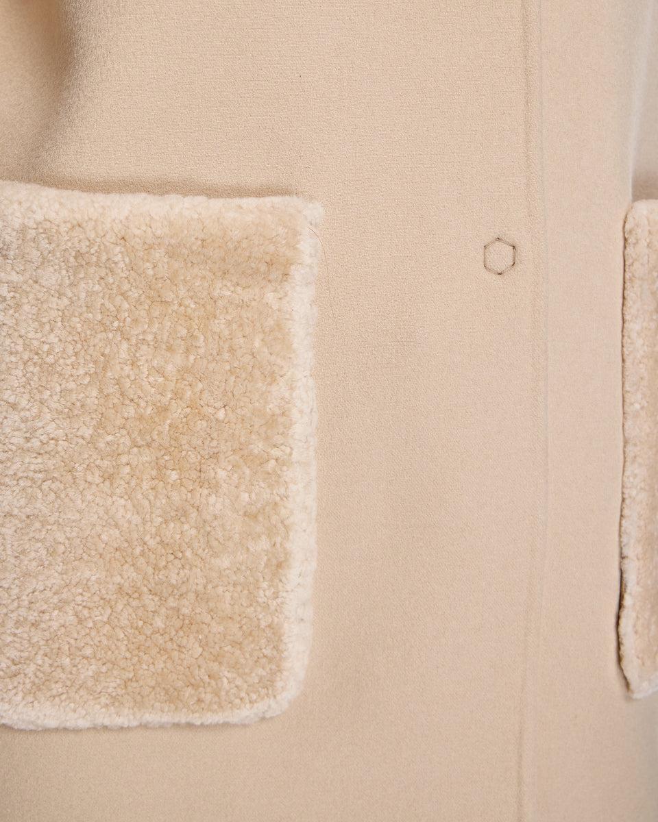 Woolblend Walking Coat with Shearling Trim Product Image