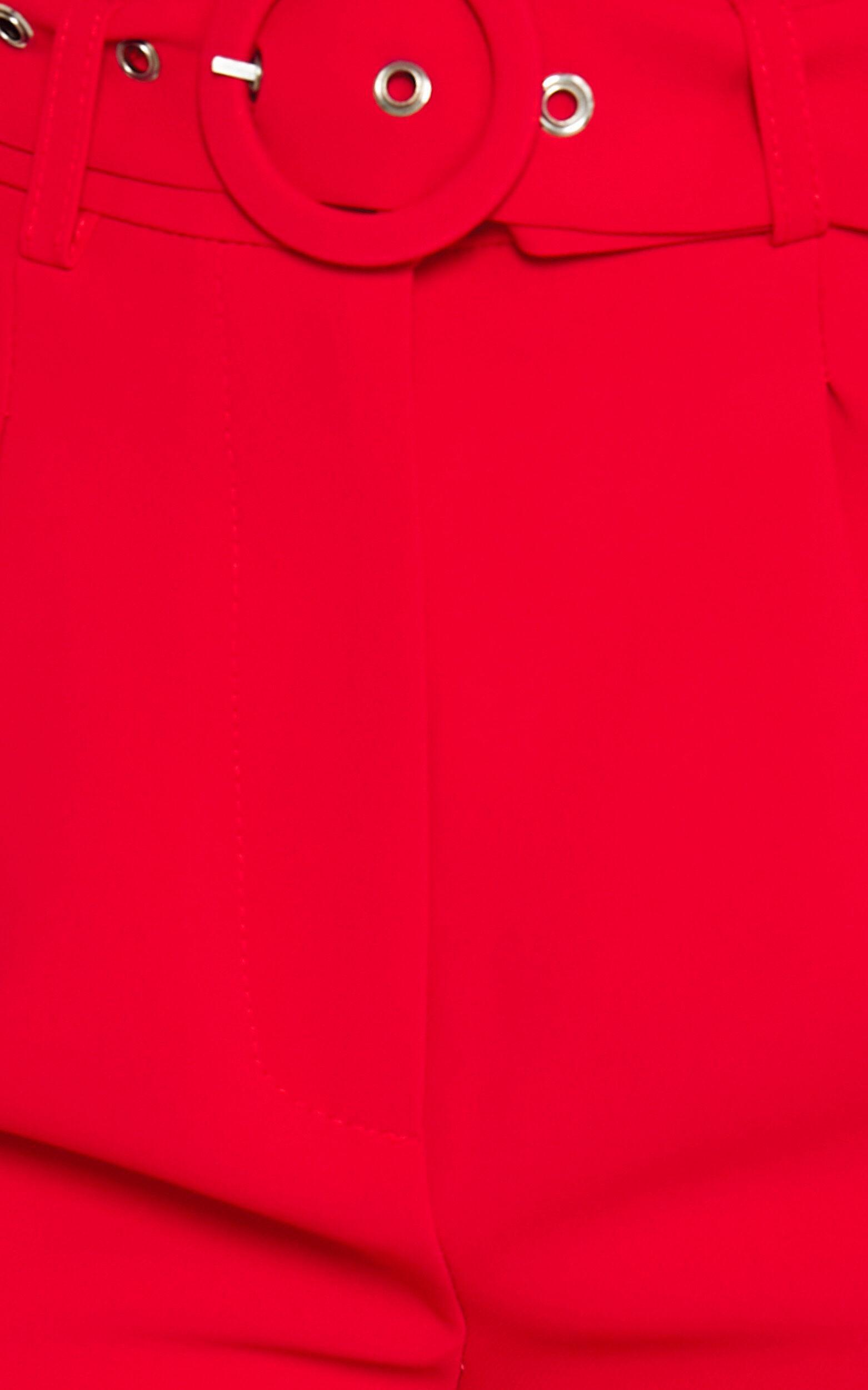 Reyna Two Piece Set - Crop Top and Tailored Pants Set in Red Product Image