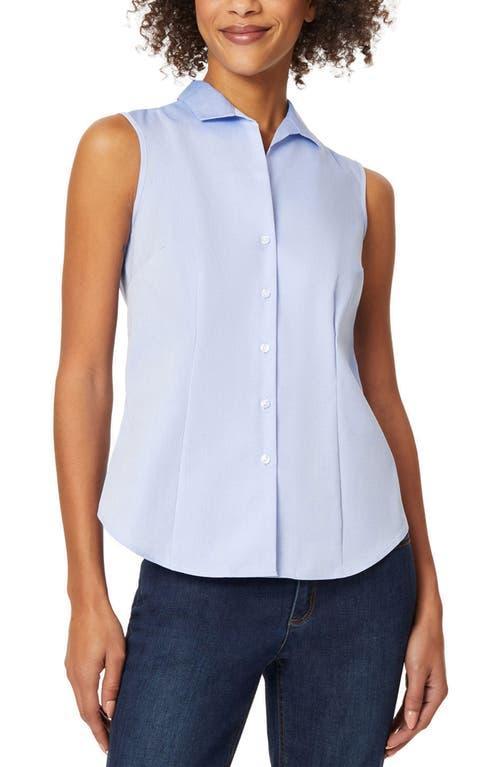 Jones New York Sleeveless Button Front Collared Blouse Product Image