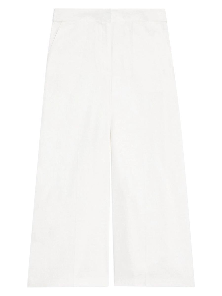 Womens Terena Linen-Blend Wide Crop Pants Product Image