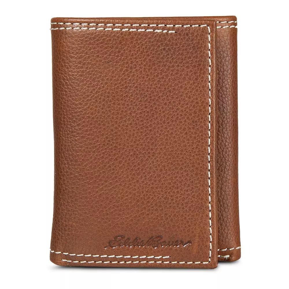 Men's Eddie Bauer Top Stitch Leather Trifold Wallet Product Image