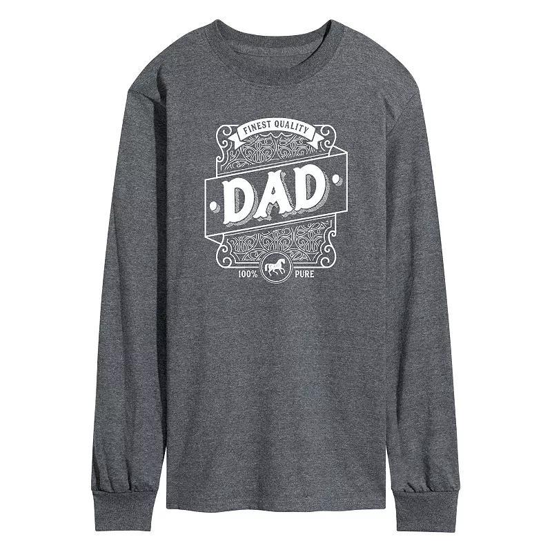 Men's Dad Liquor Label Long Sleeve Graphic Tee,  Product Image
