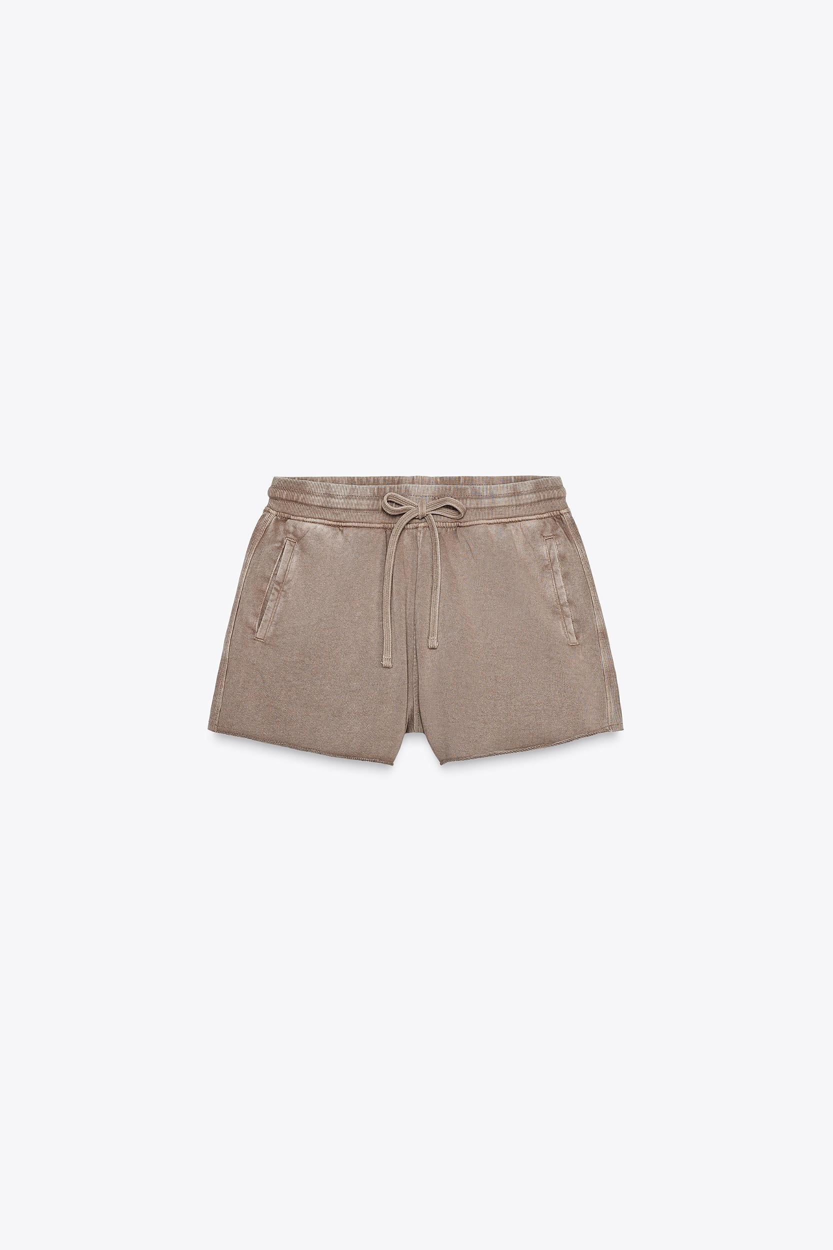 WASHED EFFECT FLEECE SHORTS Product Image