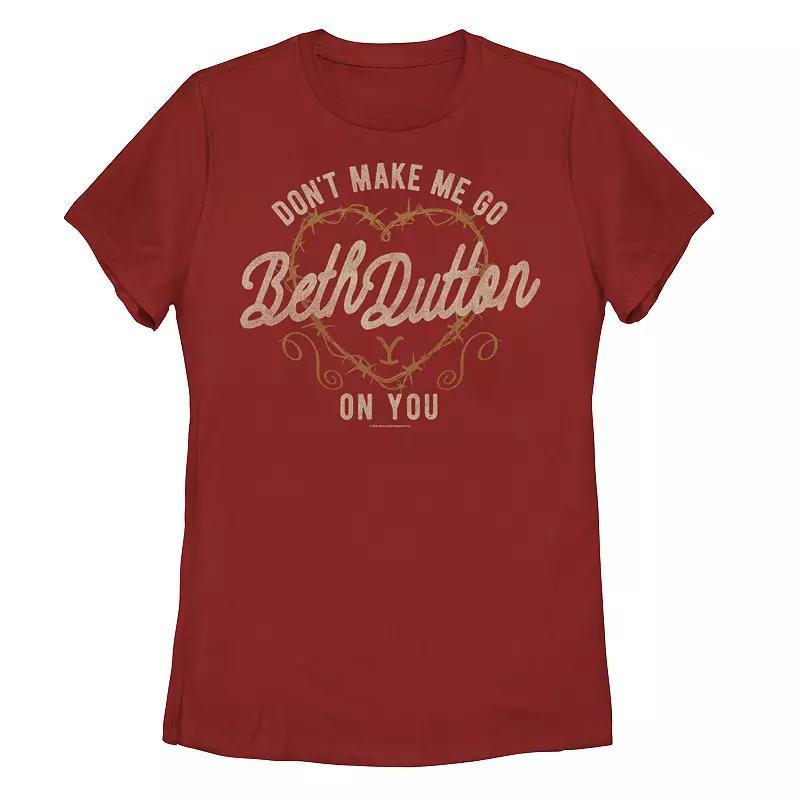 Juniors' Yellowstone "Don't Make Me Go Beth Dutton On You" Graphic Tee, Girl's,  Product Image