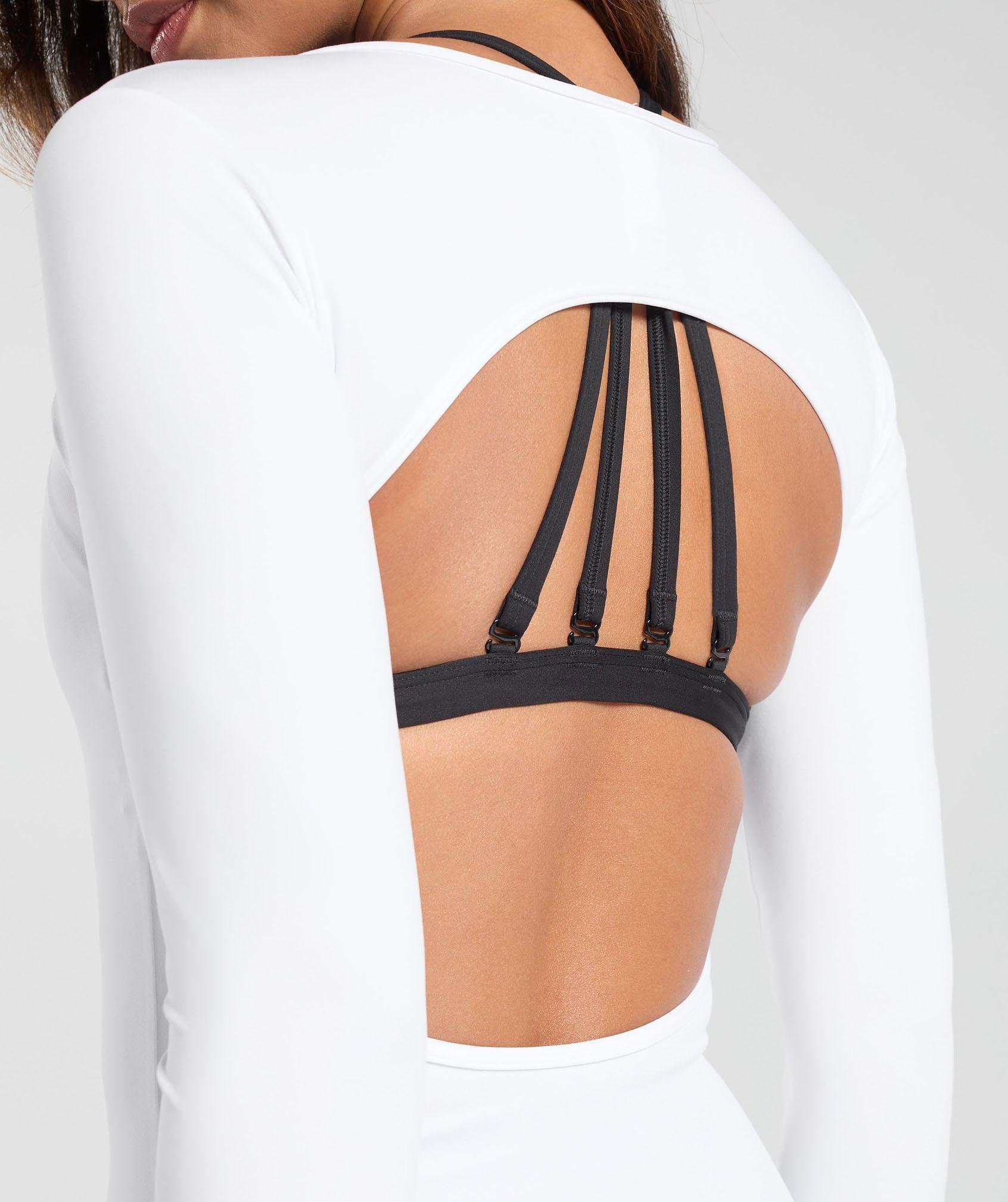 Gymshark Everyday Open Back Long Sleeve Top - White Female Product Image