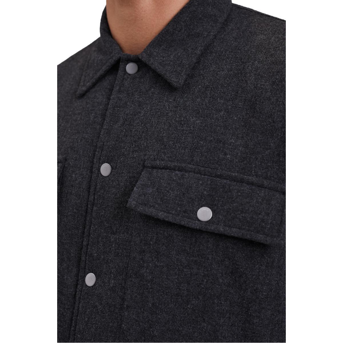 Hjalmer Insulated Wool Overshirt Charcoal Melange Product Image