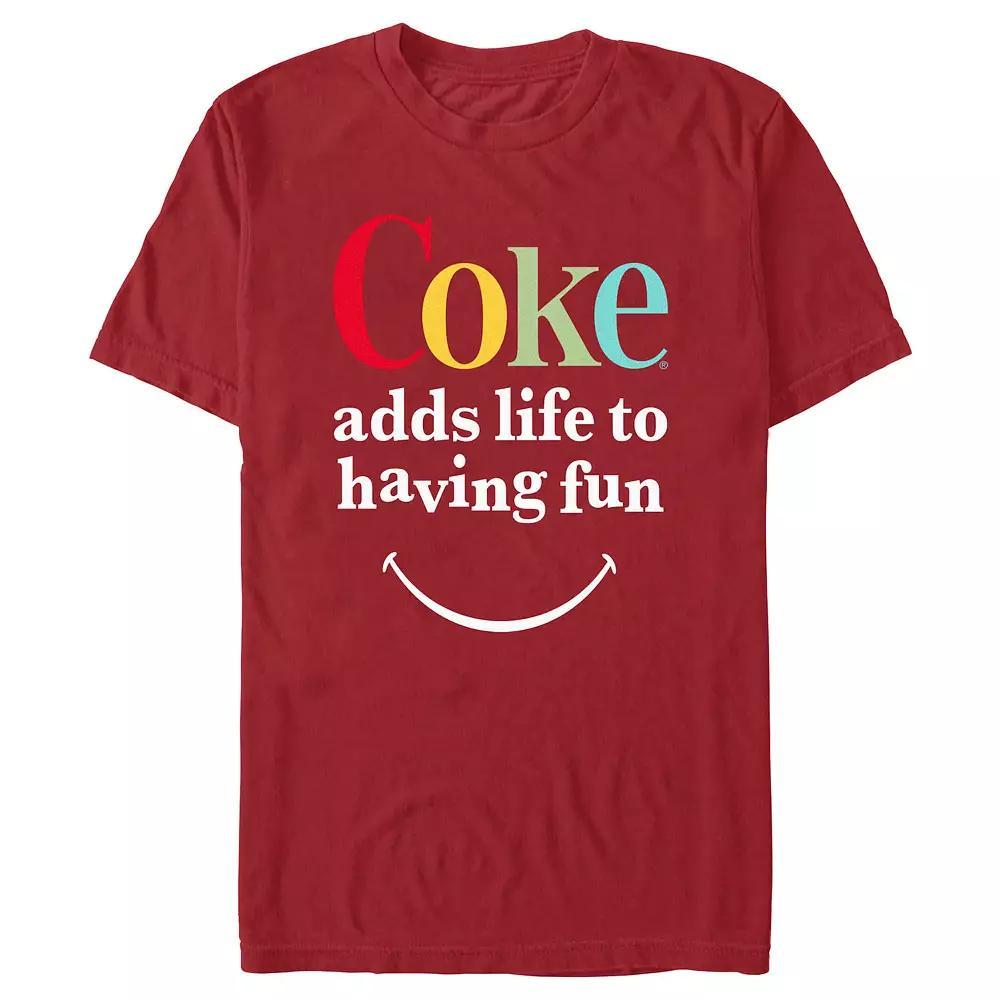 Mens Coca-Cola Coke Adds Life To Having Fun Graphic Tee Red Product Image