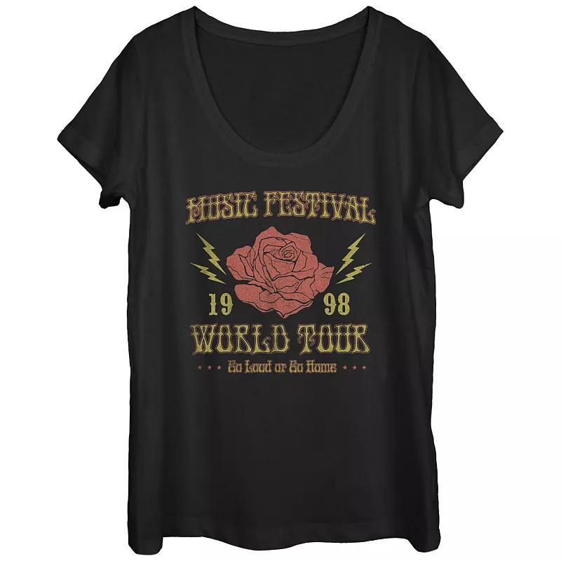 Juniors Music Festival 1998 World Tour Scoop Neck Graphic Tee, Womens Product Image