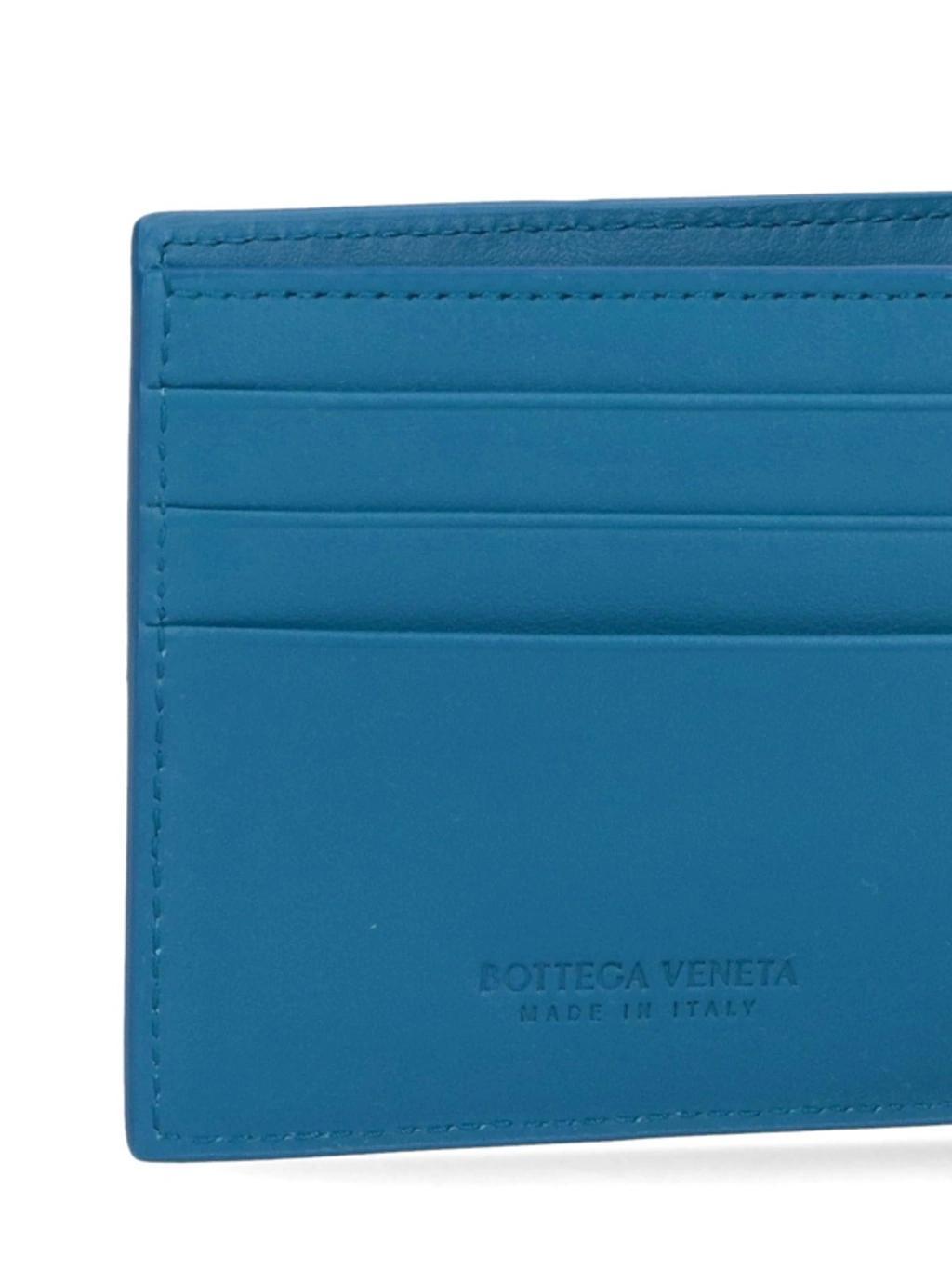 Leather Cassette Bifold Wallet In Blue Product Image