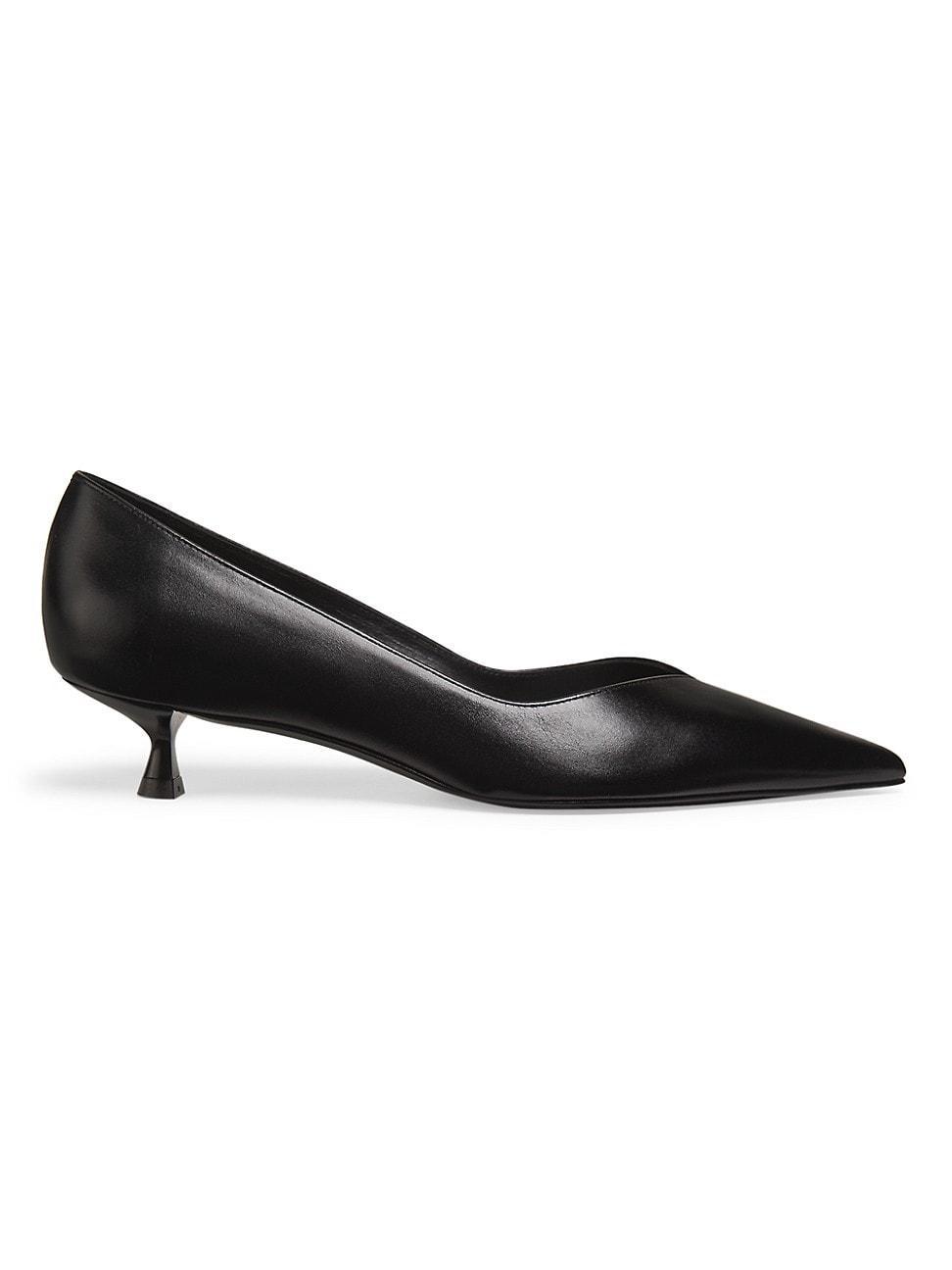 Eva Leather Kitten-Heel Pumps Product Image