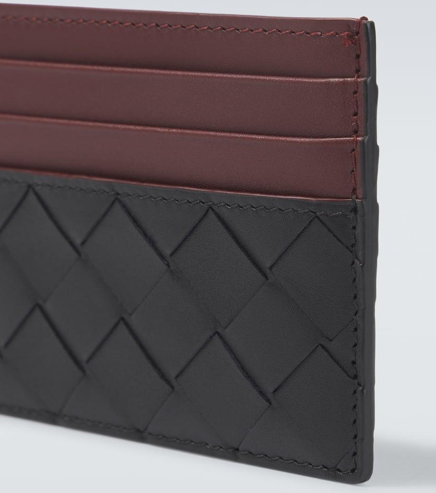 BOTTEGA VENETA Intrecciato Leather Card Holder In Brown Product Image