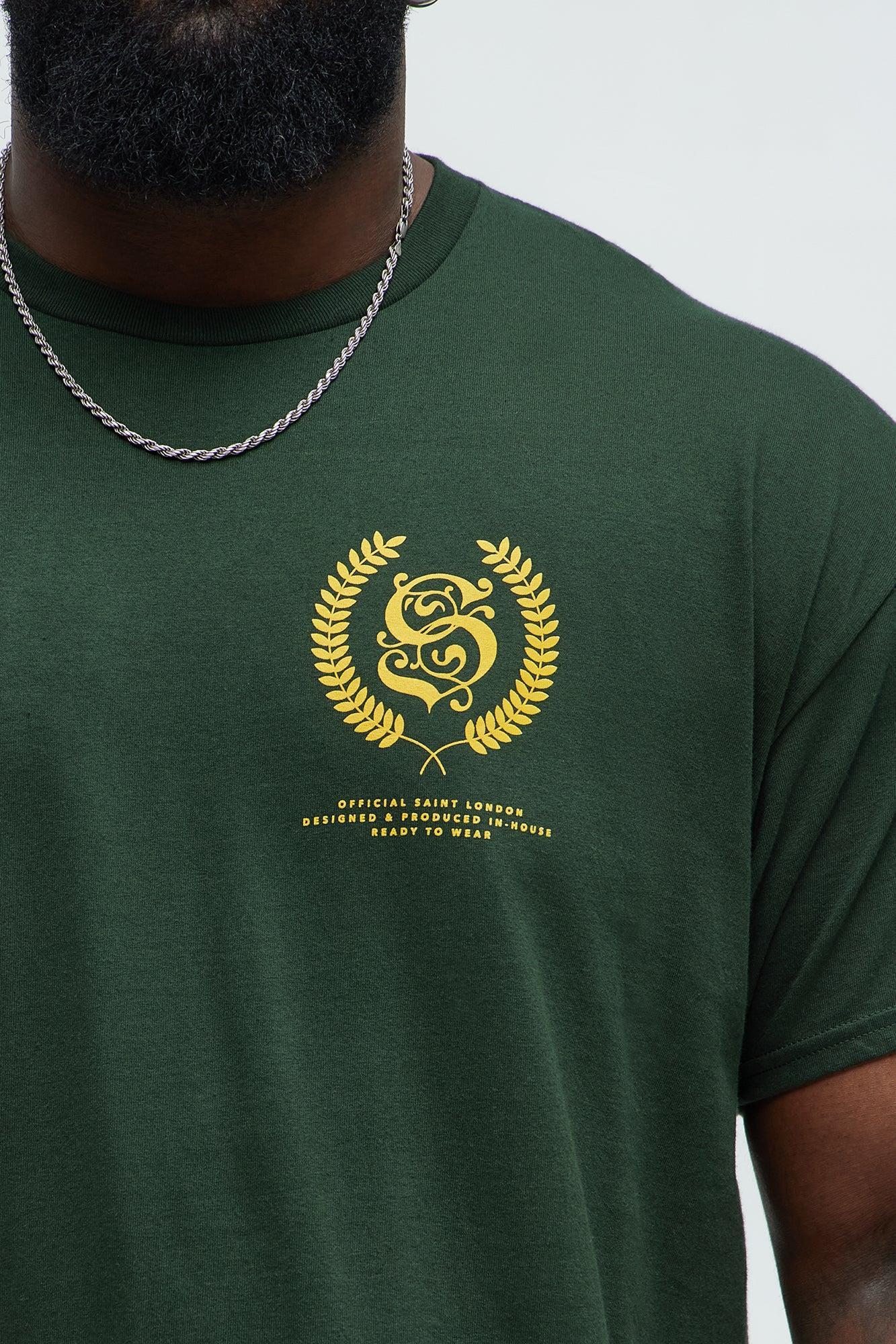 Saint London Stacked Short Sleeve Crew Neck T shirt - Green Product Image