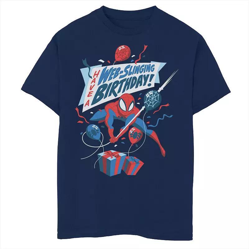 Boys Marvel Spider-Man Have a Web-Slinging Birthday Husky Graphic Tee, Boy's,  Product Image