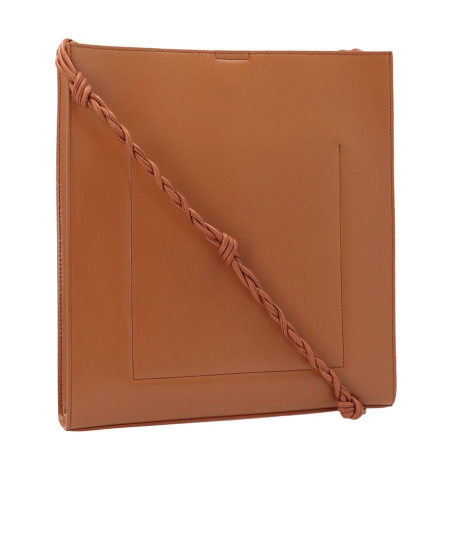 JIL SANDER Tangle Leather Crossbody Bag In Brown Product Image