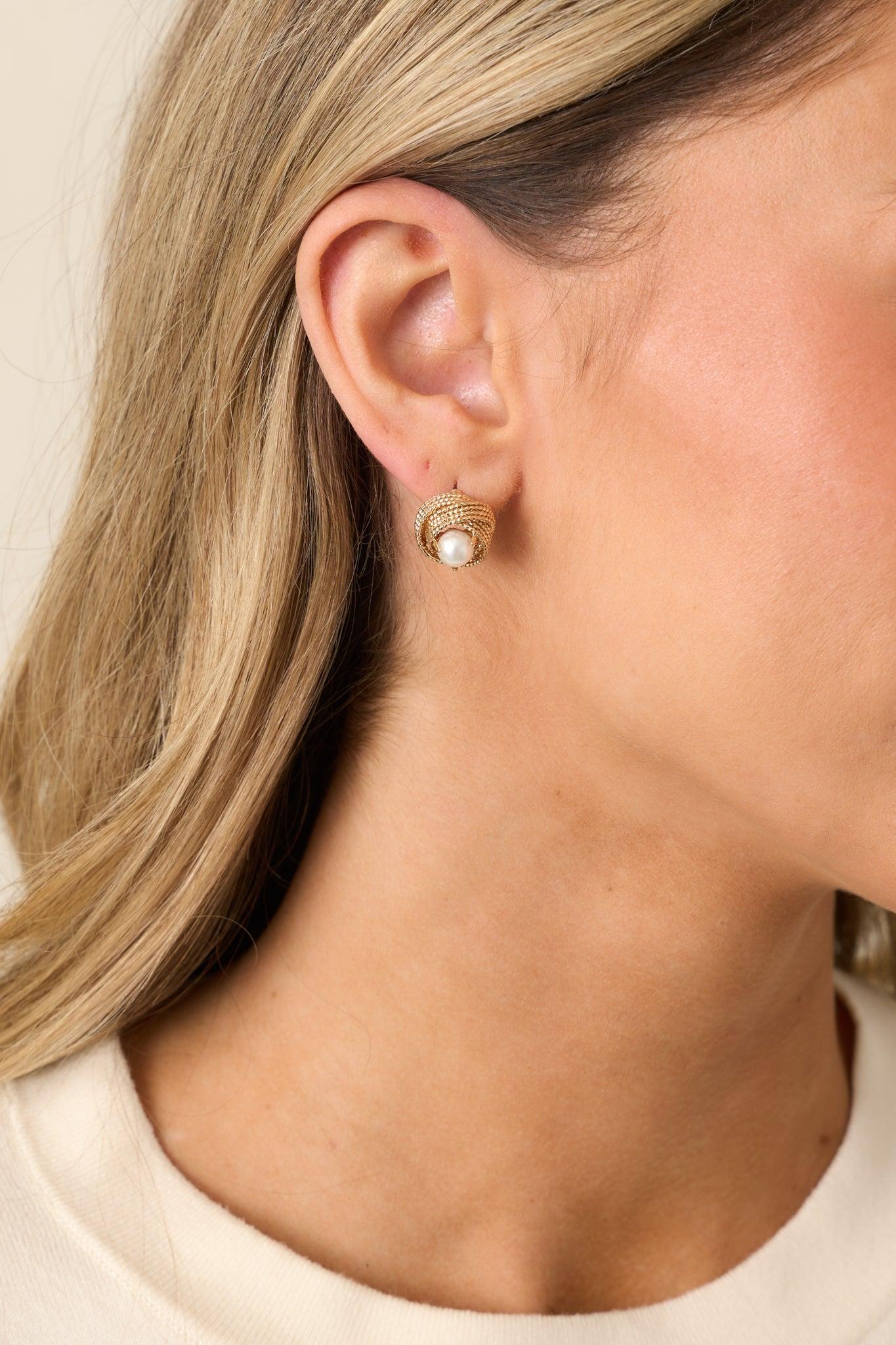 Missing Me Gold & Ivory Pearl Earrings Product Image