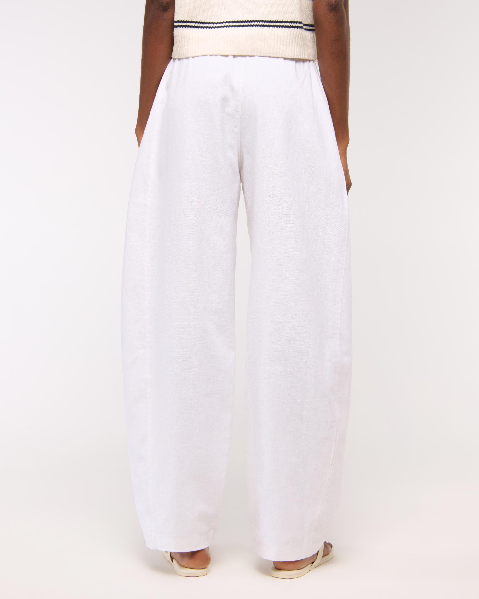 Linen-Blend Barrel Pull-On Pant Product Image