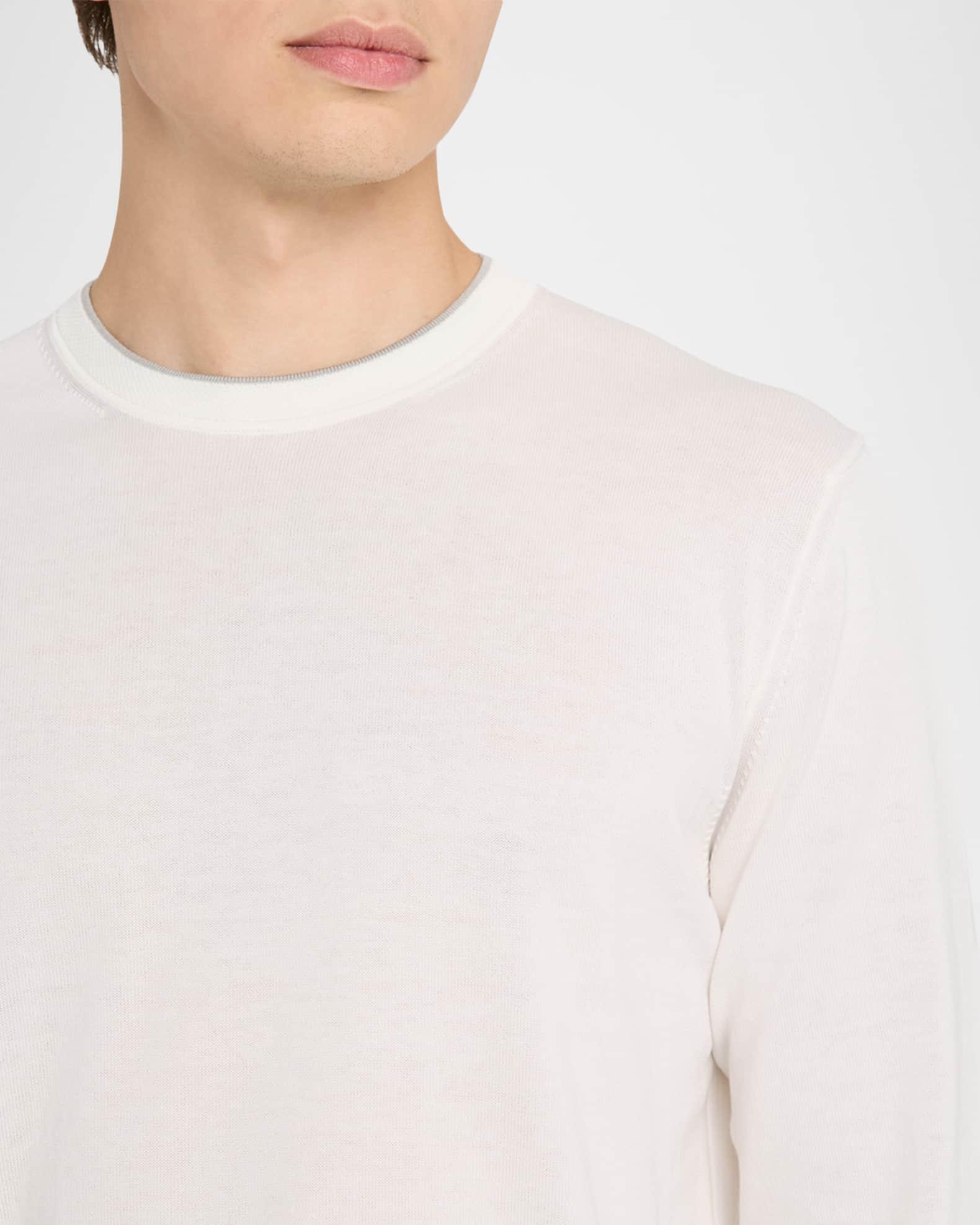 Men's Cotton Tipped Crewneck Sweater Product Image