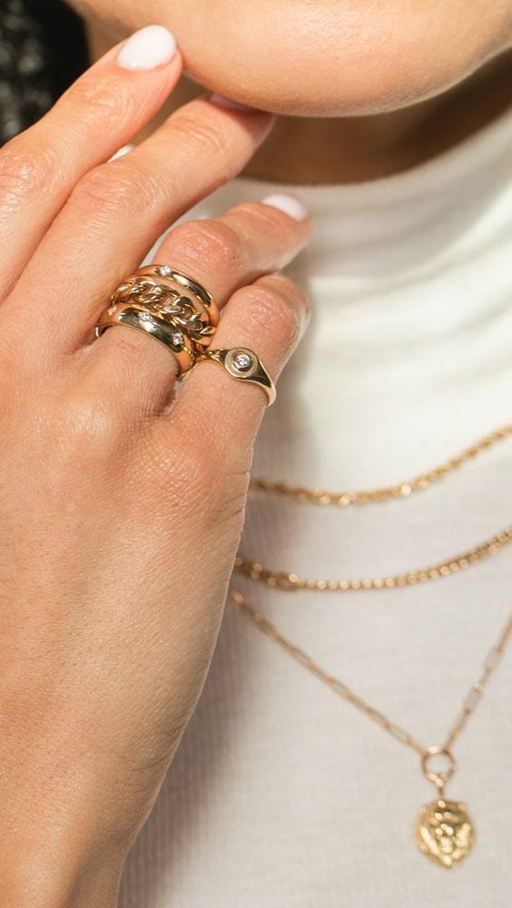 Zoe Chicco 14k Heavy Metal Chain Ring | Shopbop Product Image