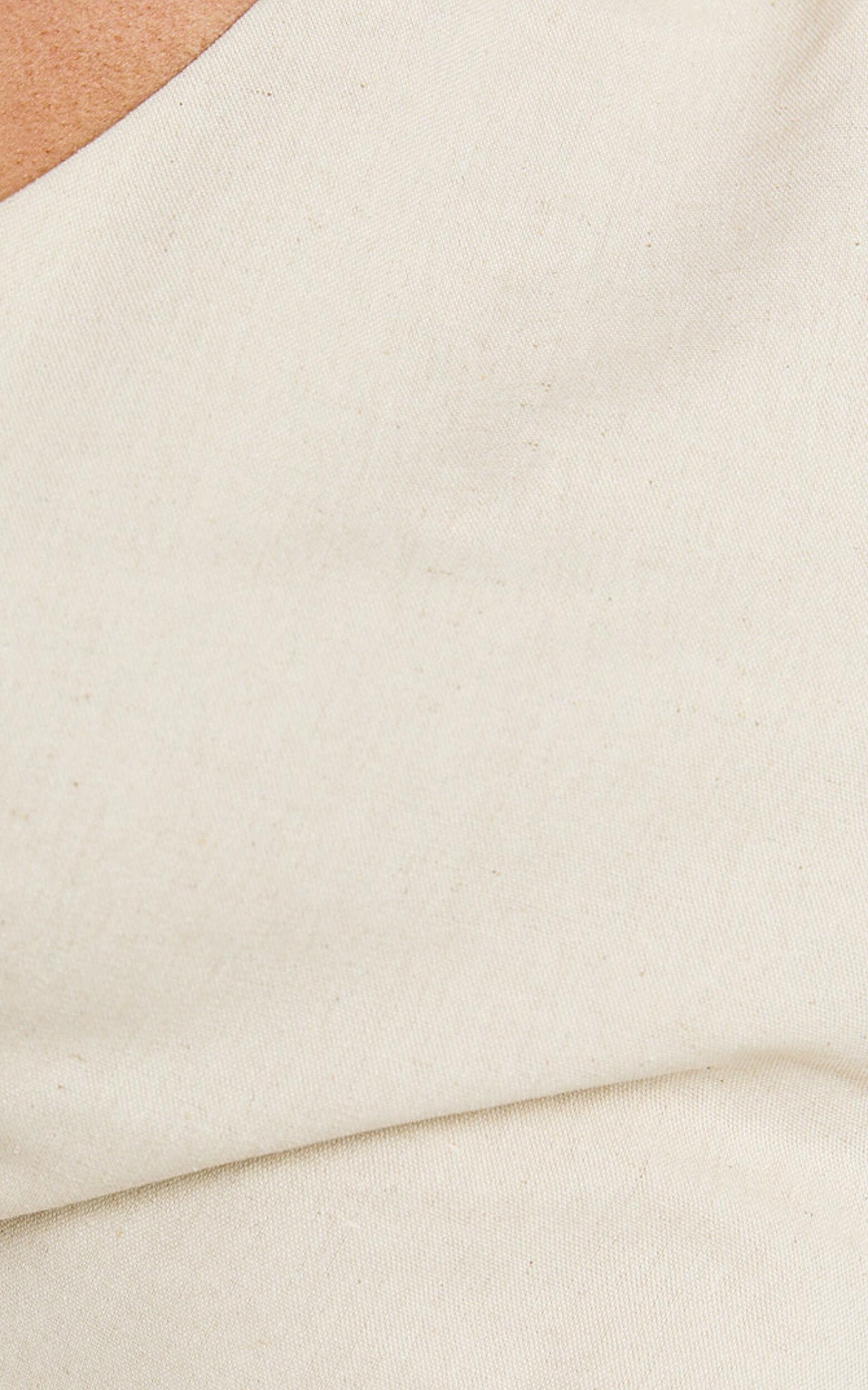 Bailey Top - Linen One Shoulder Pleated Bodice Top in Natural Product Image