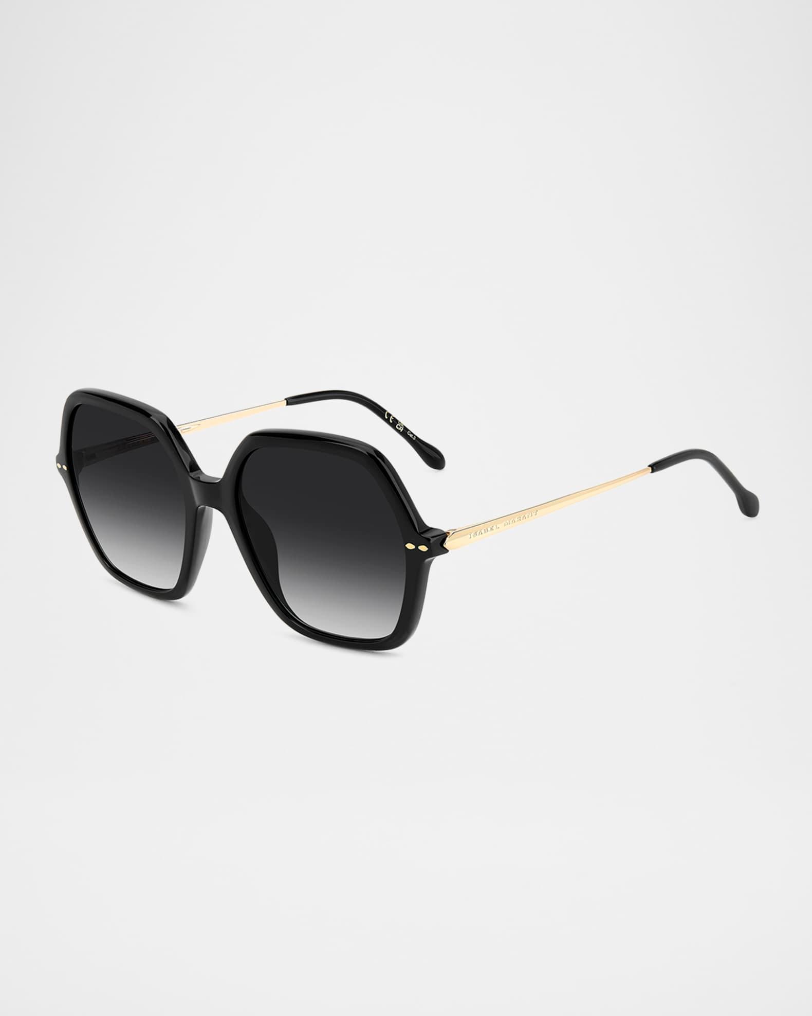Oversized Square Acetate & Metal Sunglasses  Product Image