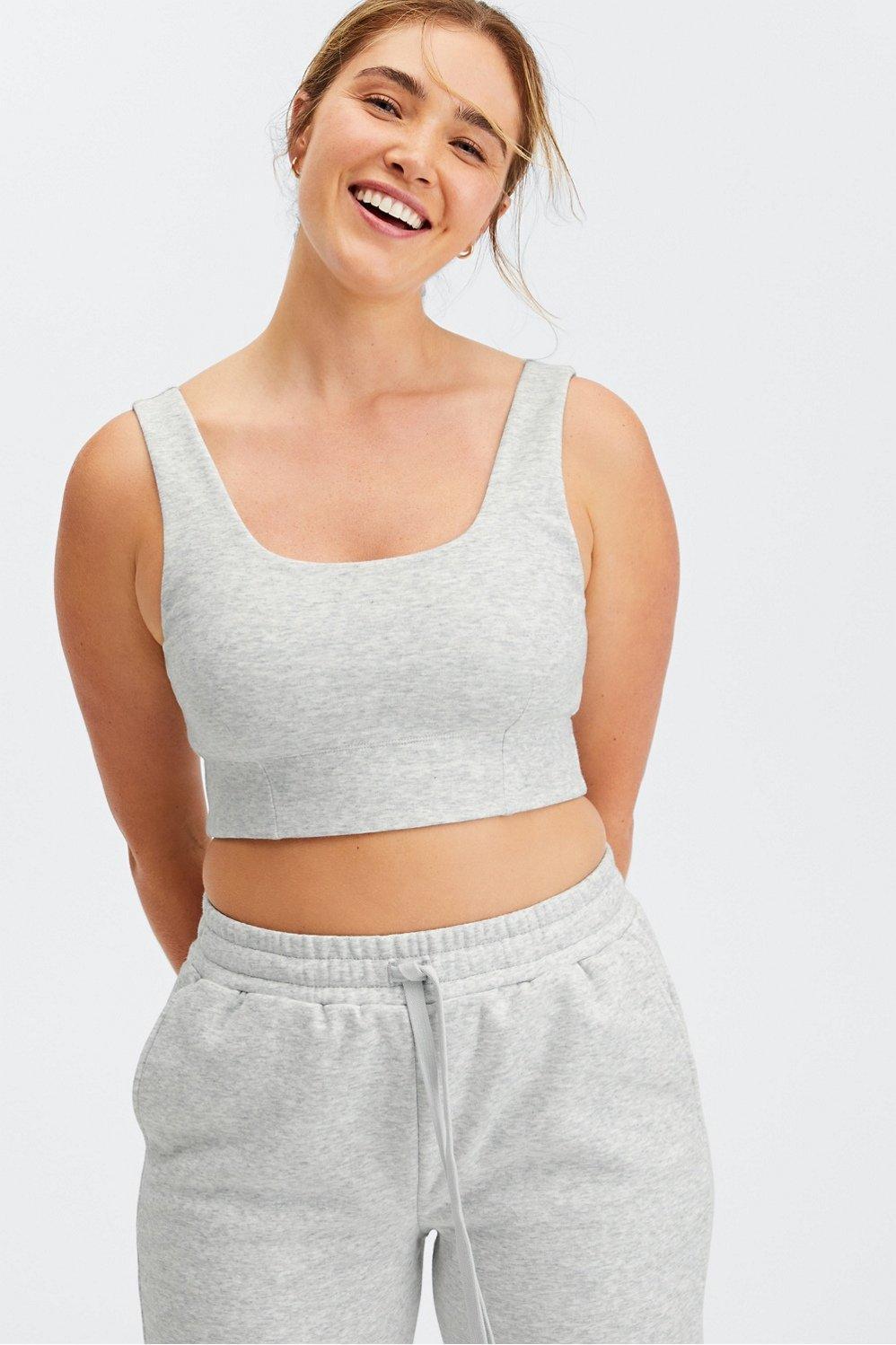 Fabletics Autumn Low Impact Sports Bra Womens Light Grey Heather Size M Product Image