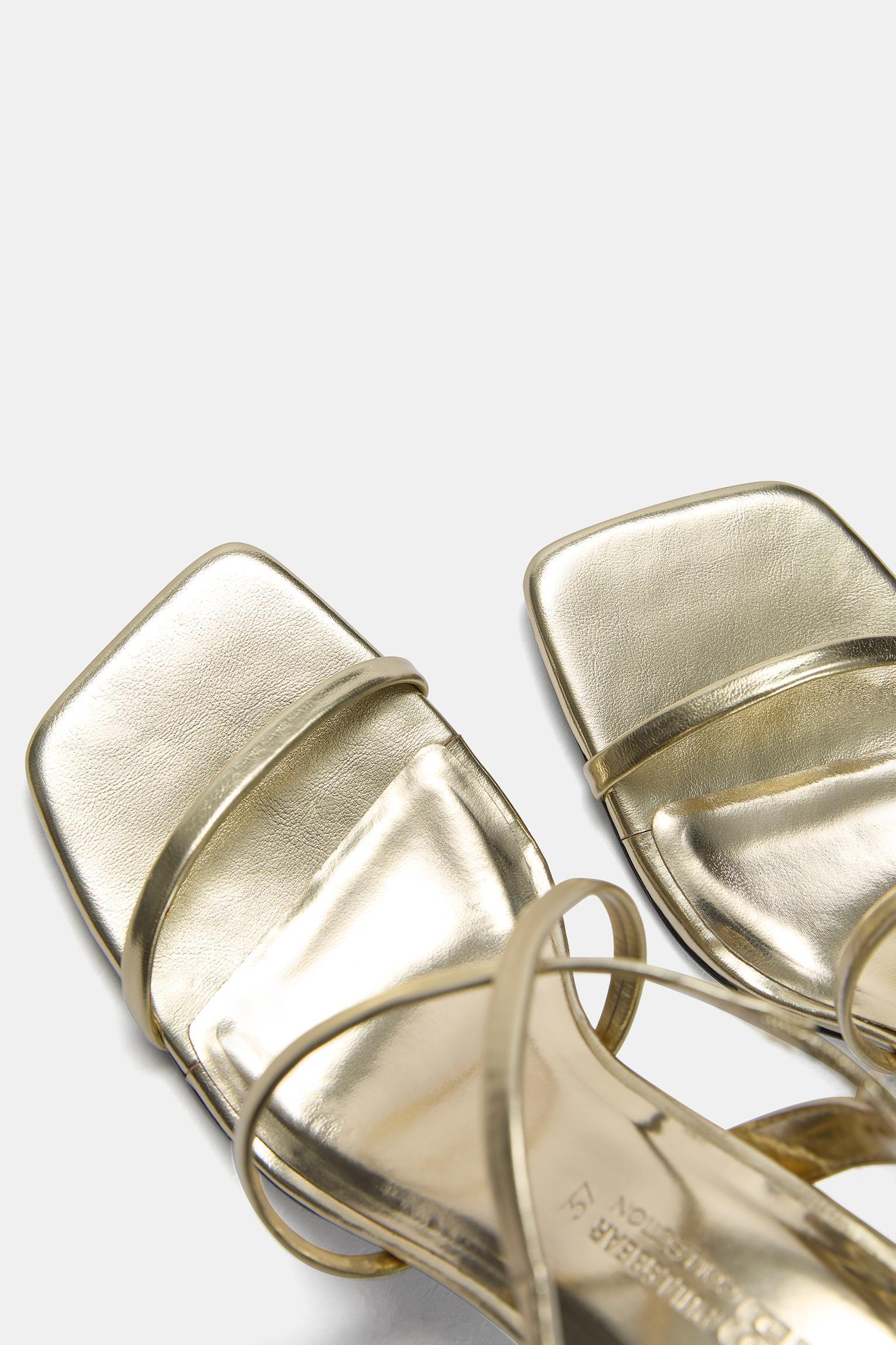 Gold high-heel sandals Product Image