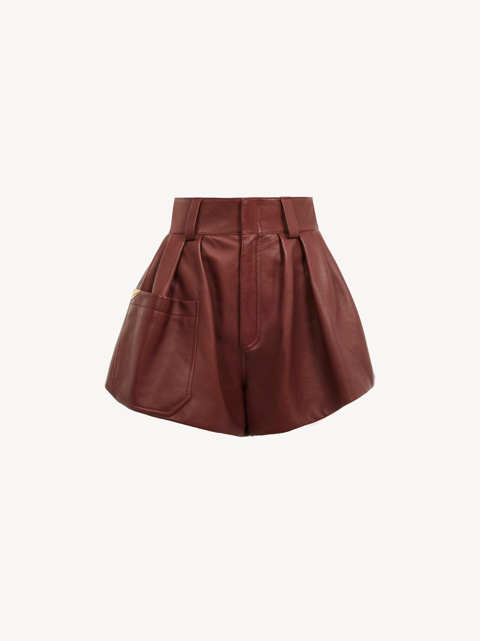 High-rise shorts in leather Product Image