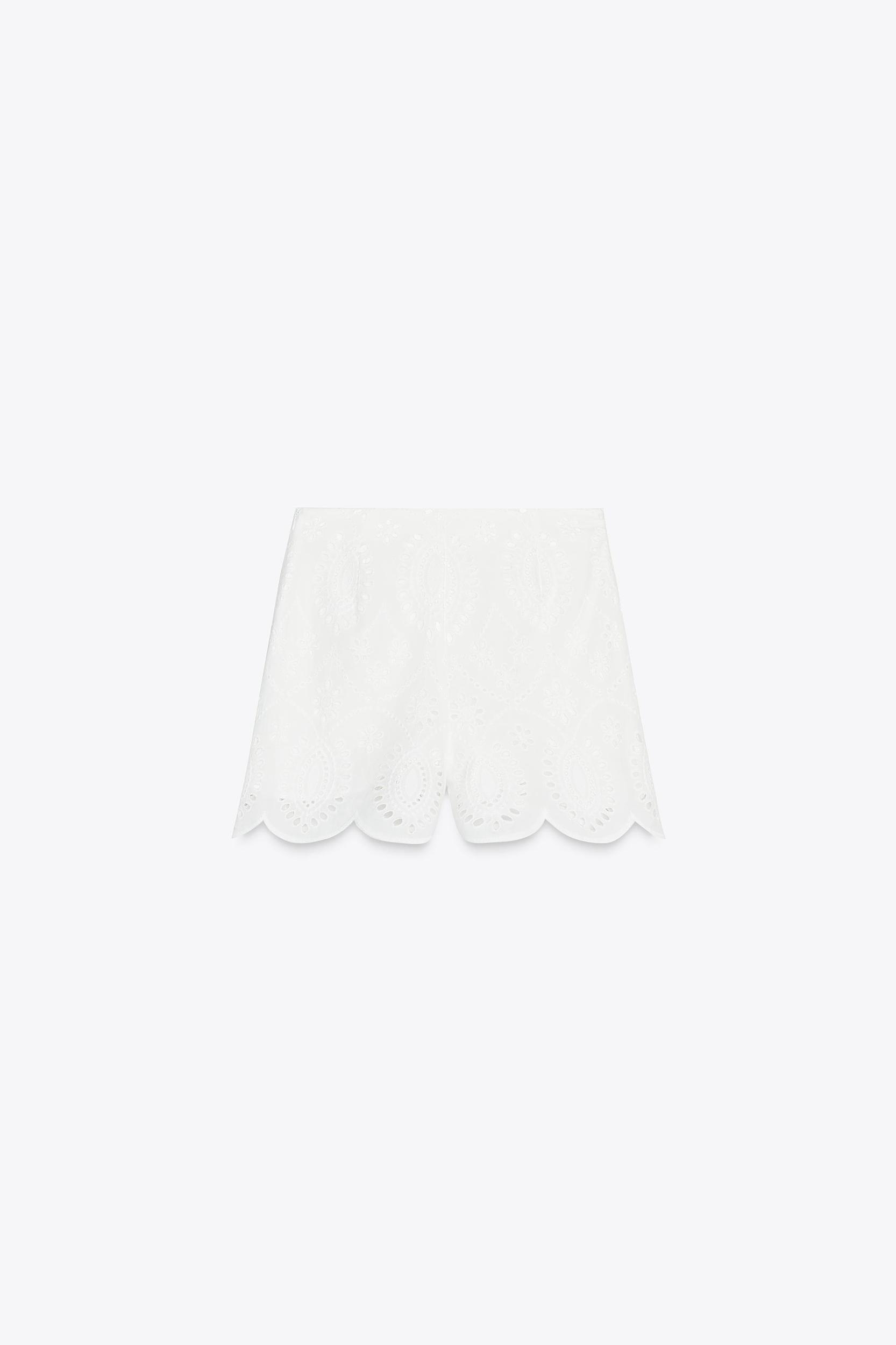 PERFORATED EMBROIDERY SHORTS Product Image