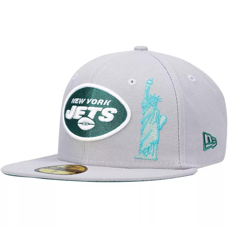 Men's New Era Gray New York Jets City Describe 59FIFTY Fitted Hat, Size: 7, Grey Product Image