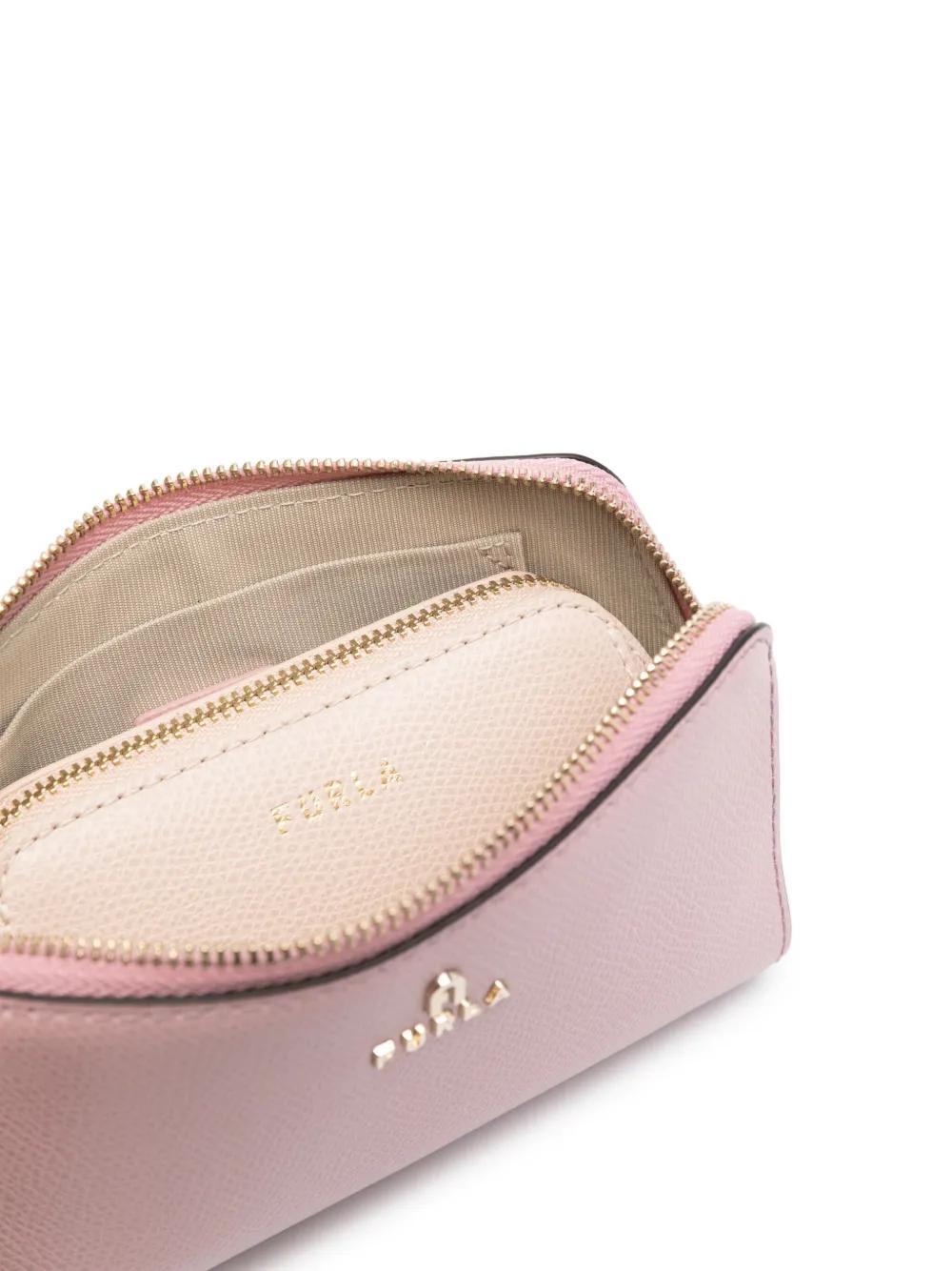 FURLA Continental Leather Make Up Bag In Pink Product Image