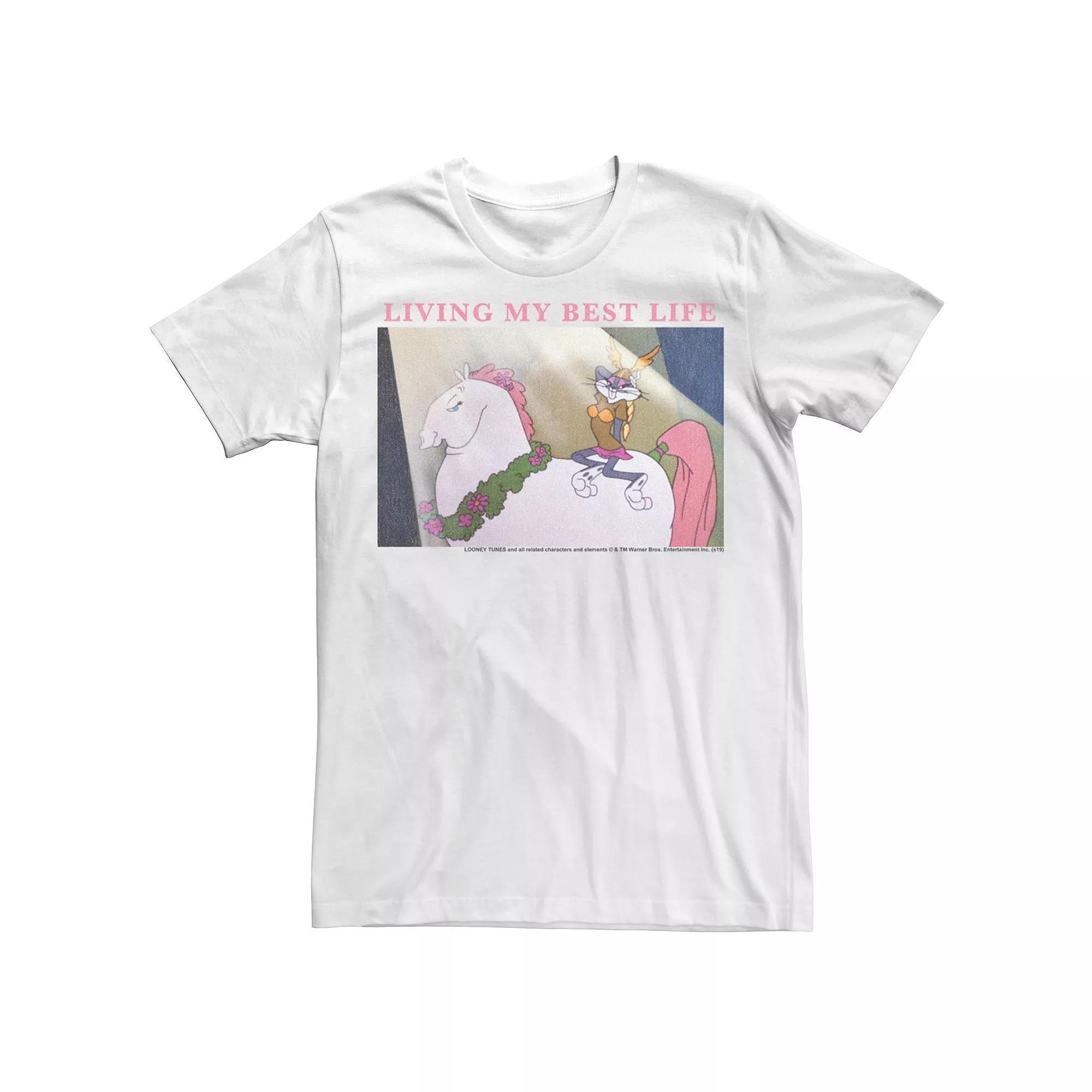 Men's Looney Tunes Bugs Bunny "Living My Best Life" Poster Tee,  Product Image
